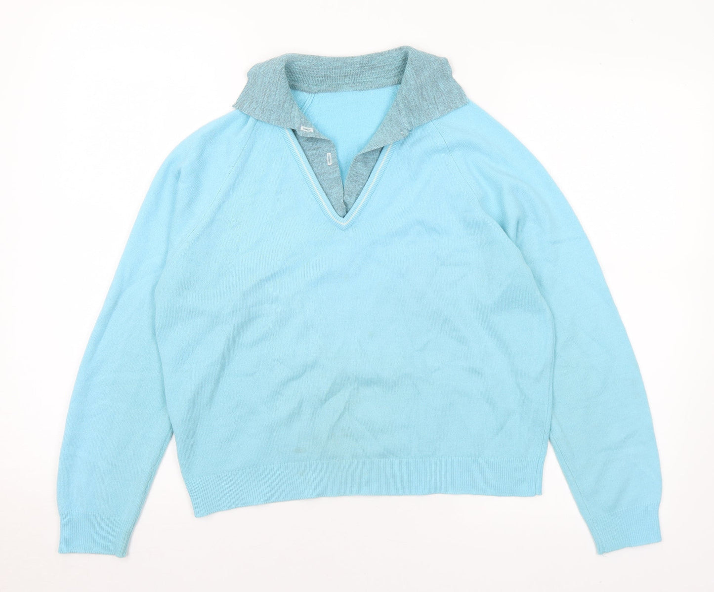 Womens UK Size M Preworn Blue Pullover Jumper