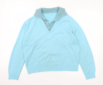 Womens UK Size M Preworn Blue Pullover Jumper