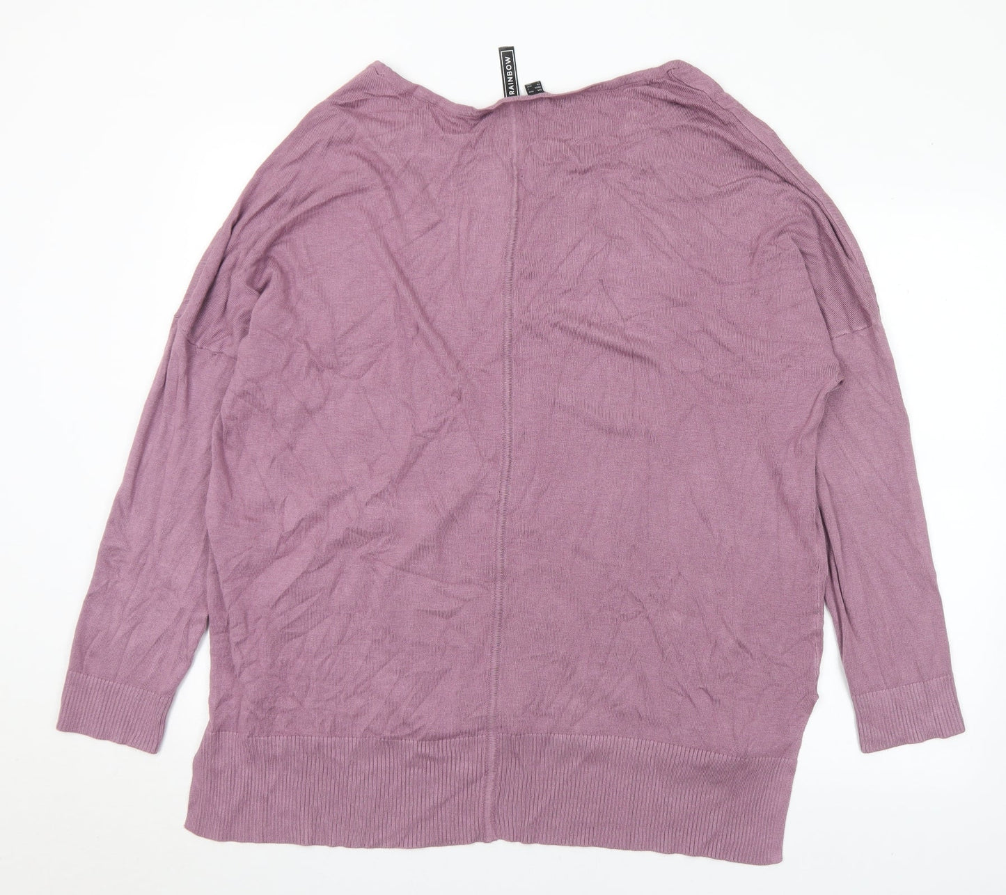 Womens UK Size L Rainbow Purple Pullover Jumper