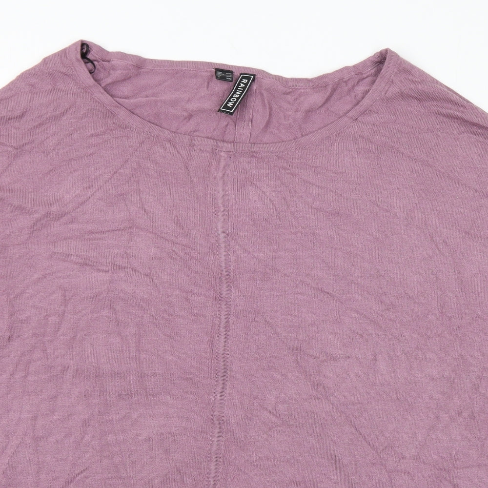 Womens UK Size L Rainbow Purple Pullover Jumper