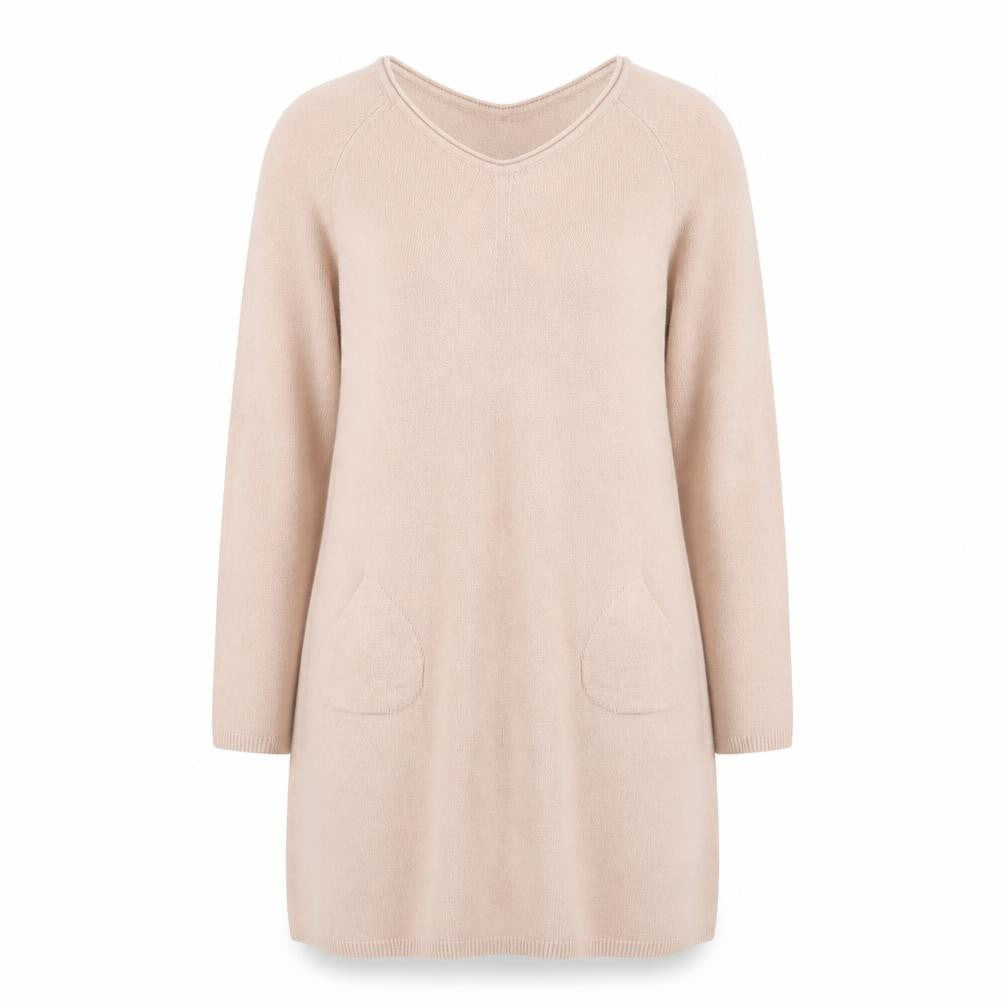 Preworn Womens Pink Viscose Jumper Dress Size M Round Neck