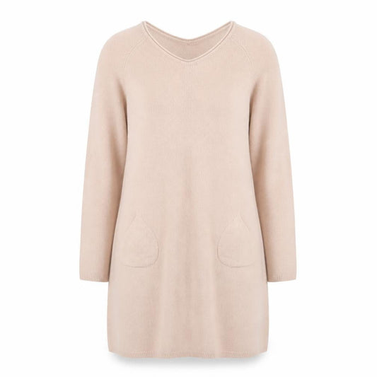 Preworn Womens Pink Viscose Jumper Dress Size M Round Neck