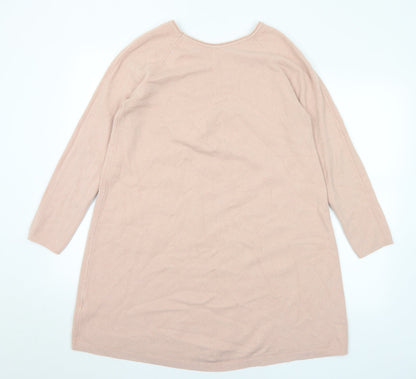 Preworn Womens Pink Viscose Jumper Dress Size M Round Neck