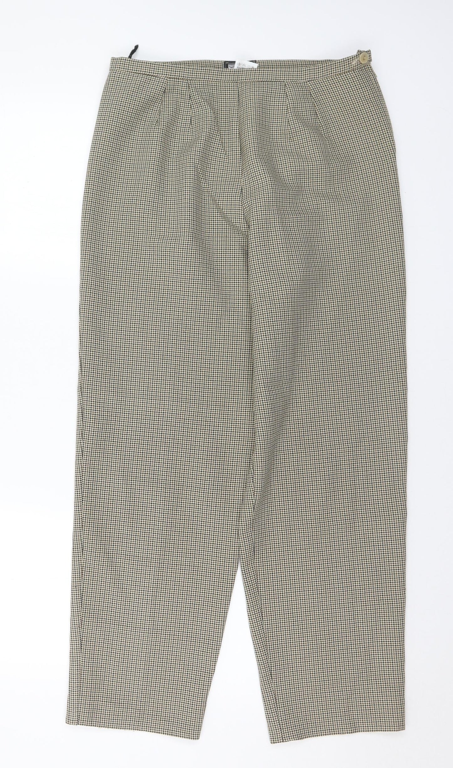 Sky Design Womens Multicoloured Houndstooth Polyester Trousers Size 14 L27 in Regular