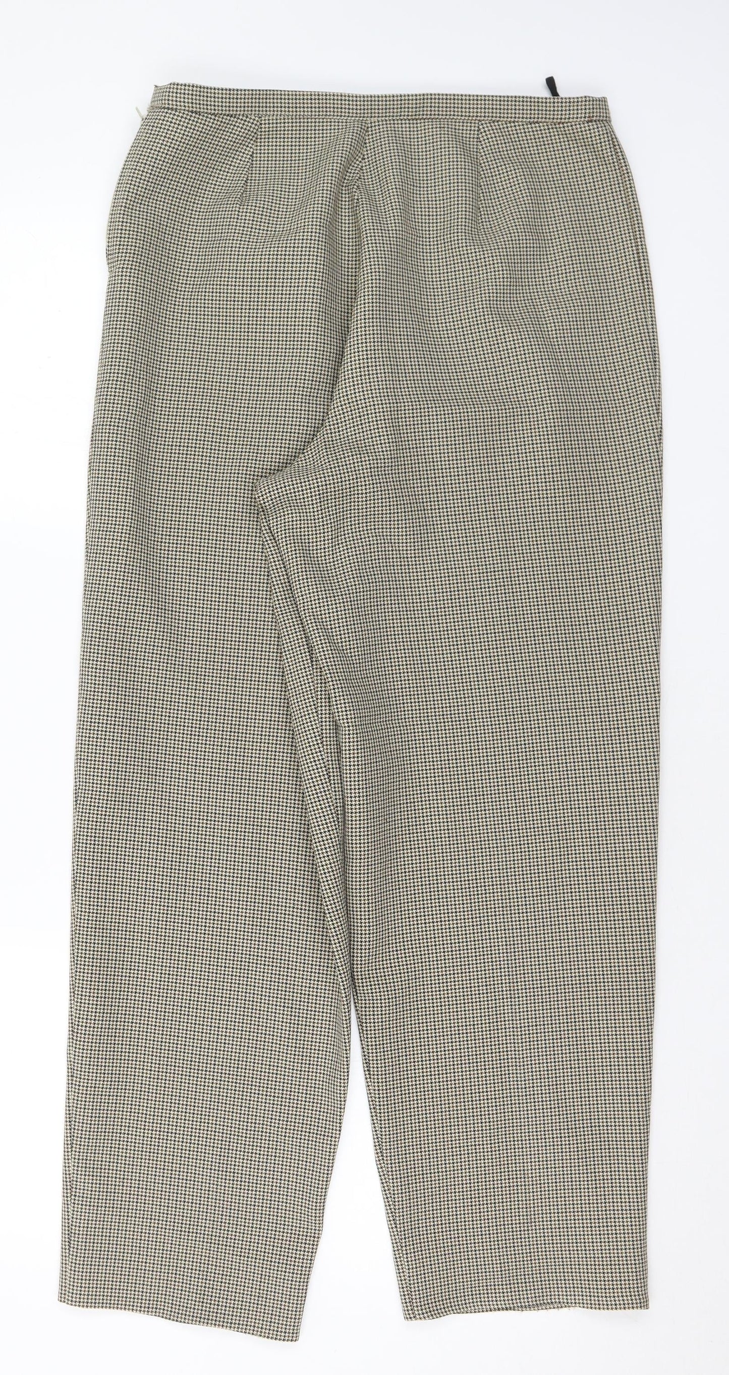 Sky Design Womens Multicoloured Houndstooth Polyester Trousers Size 14 L27 in Regular