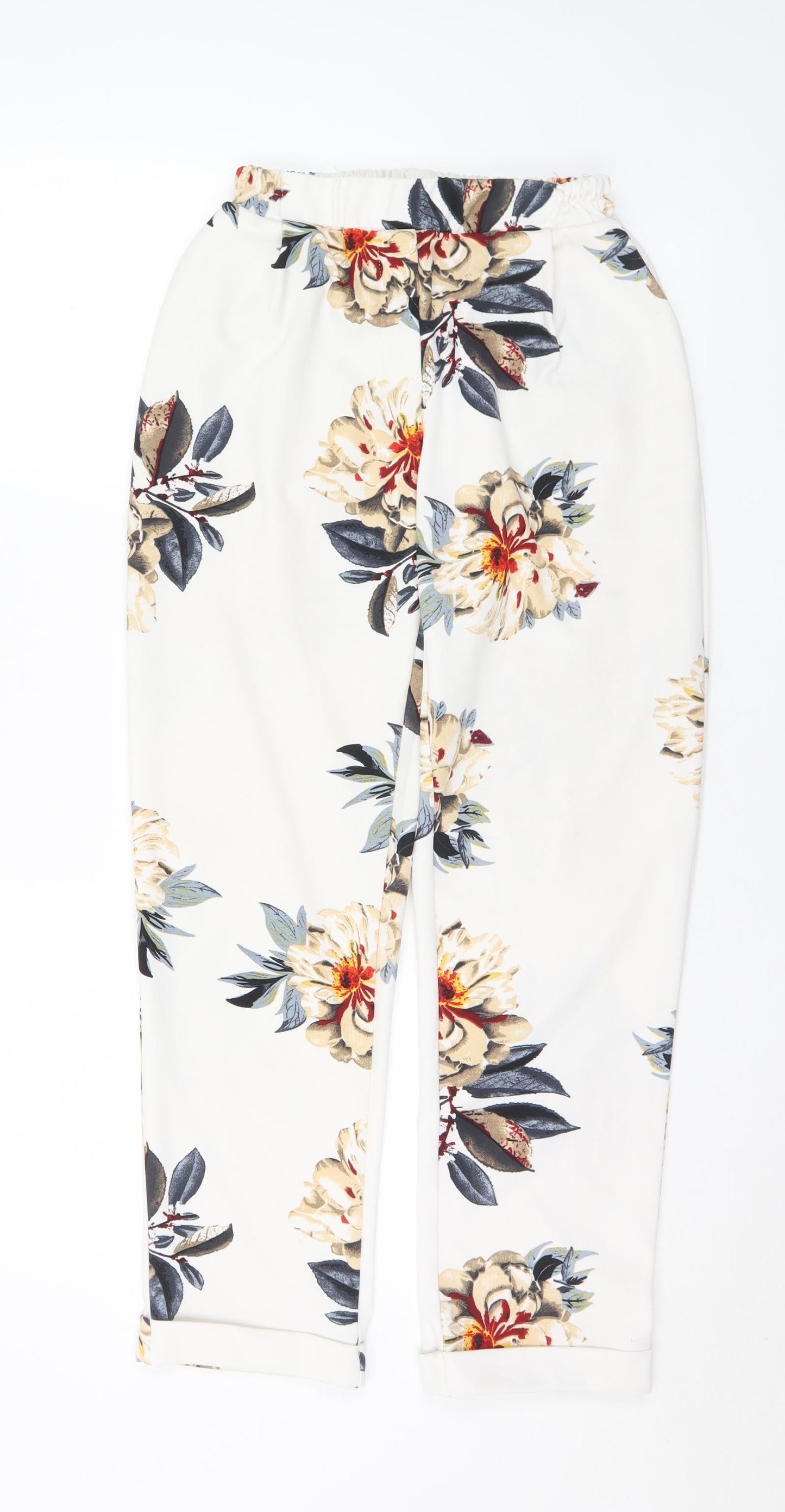 Cameo Rose Womens Multicoloured Floral Polyester Trousers Size 10 L27 in Regular