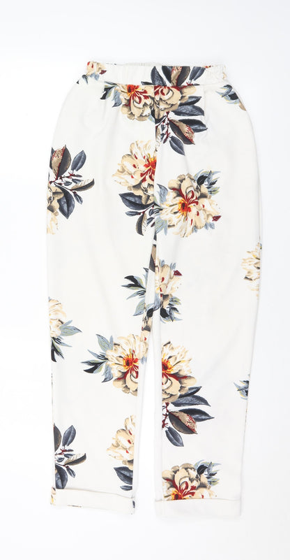 Cameo Rose Womens Multicoloured Floral Polyester Trousers Size 10 L27 in Regular