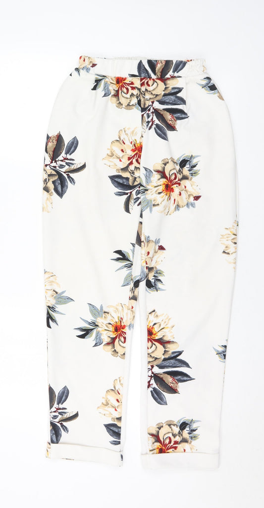 Cameo Rose Womens Multicoloured Floral Polyester Trousers Size 10 L27 in Regular