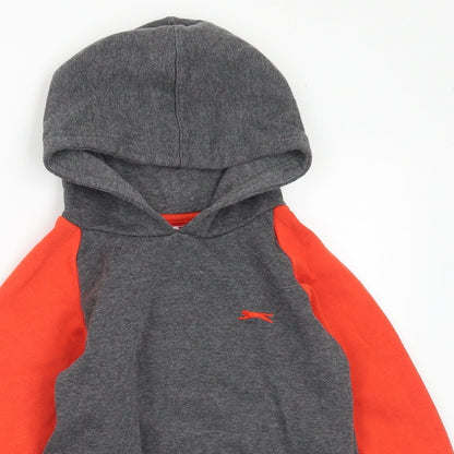 Slazenger Boys Grey Polyester Pullover Hoodie Size 5-6 Years