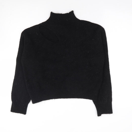 Primark Womens Black High Neck Acrylic Pullover Jumper Size S