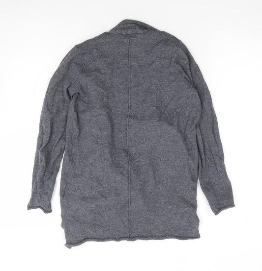 Cynthia Rowley Womens Grey V-Neck Wool Cardigan Jumper Size S