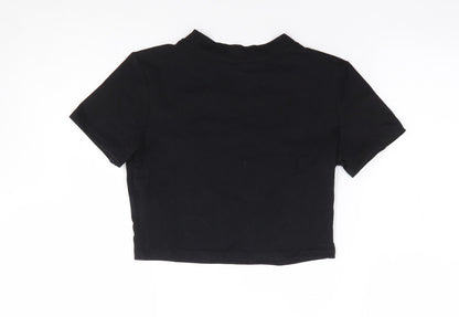 SheIn Womens Black Cotton Jersey T-Shirt Size S Crew Neck