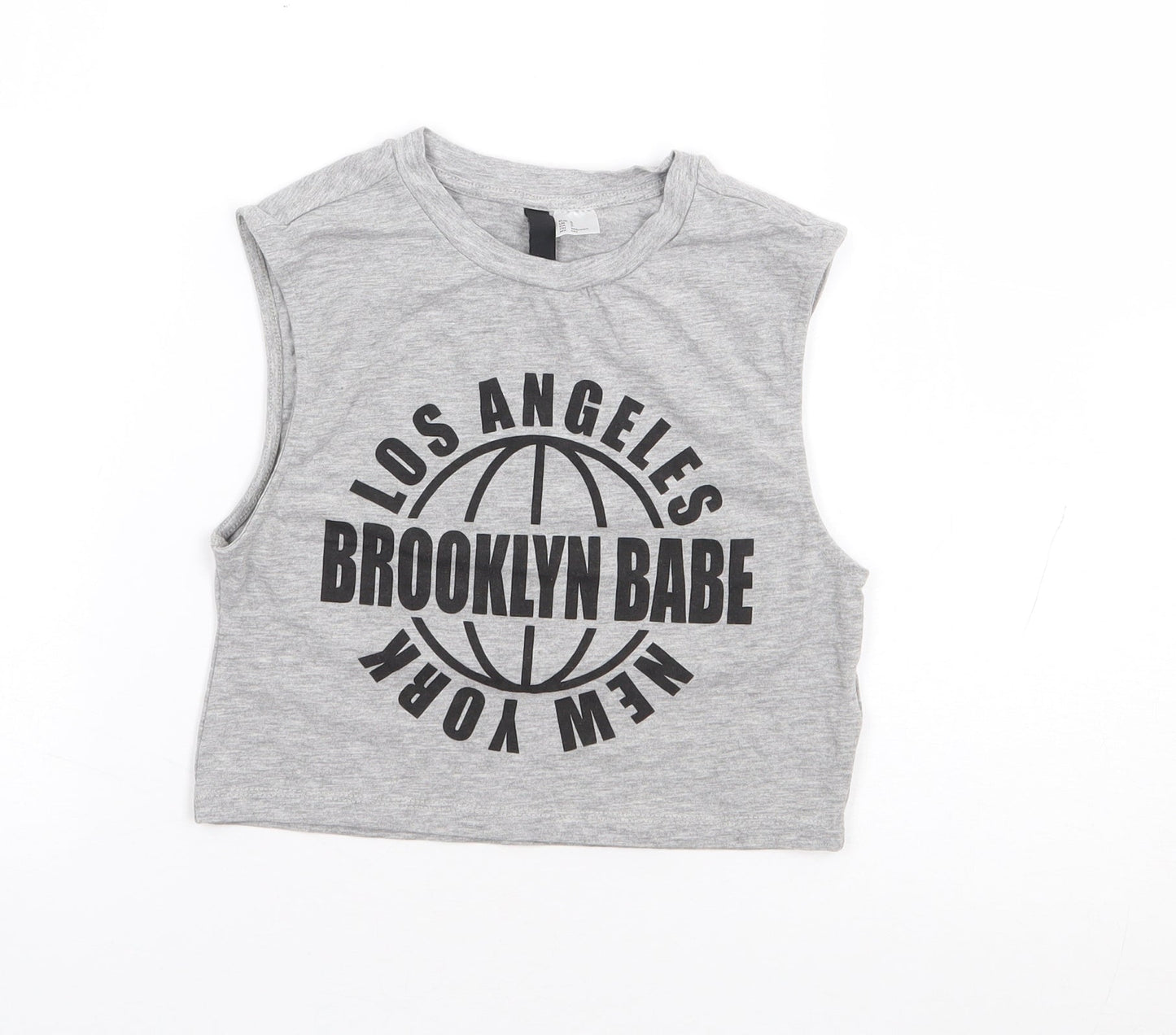 Womens UK Size S H&M Grey Cropped Tank