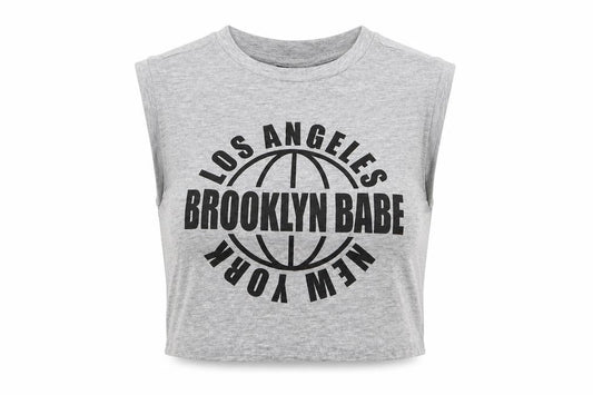 Womens UK Size S H&M Grey Cropped Tank