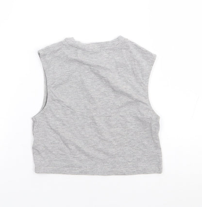 Womens UK Size S H&M Grey Cropped Tank
