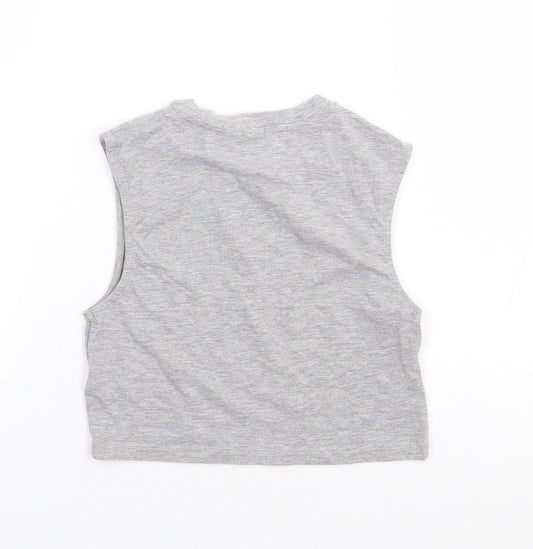 Womens UK Size S H&M Grey Cropped Tank