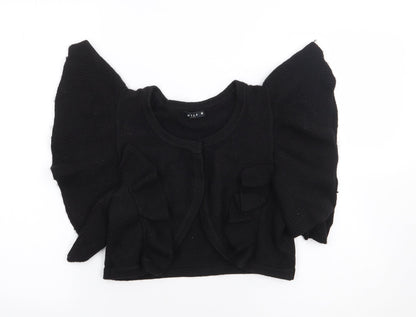 Vila Clothes Womens Black Round Neck Acrylic Shrug Jumper Size M