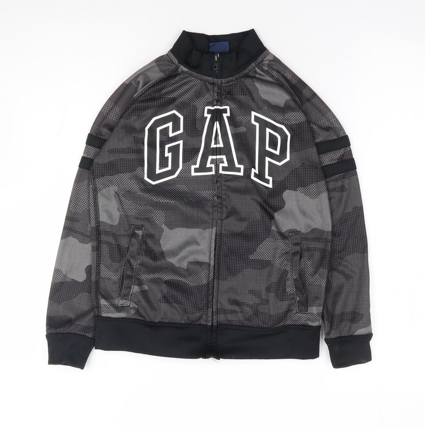 Gap Womens Grey Camouflage Polyester Full Zip Sweatshirt Size 8 Zip