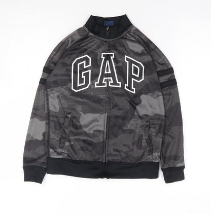 Gap Womens Grey Camouflage Polyester Full Zip Sweatshirt Size 8 Zip