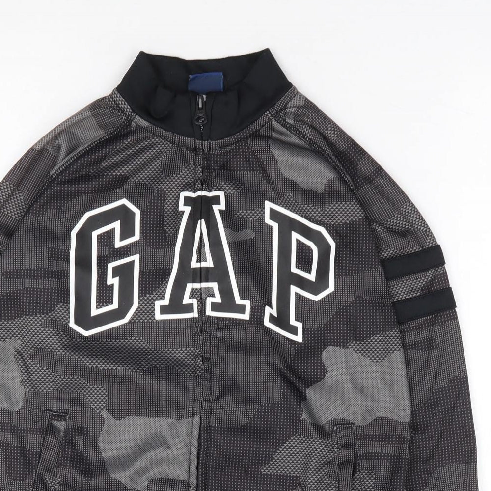 Gap Womens Grey Camouflage Polyester Full Zip Sweatshirt Size 8 Zip