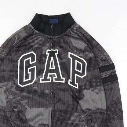 Gap Womens Grey Camouflage Polyester Full Zip Sweatshirt Size 8 Zip