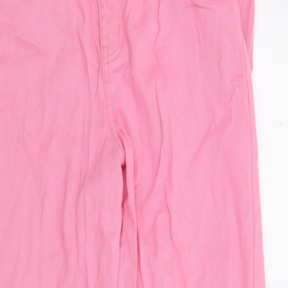 F&F Womens Pink Cotton Straight Jeans Size 8 L28 in Regular Zip