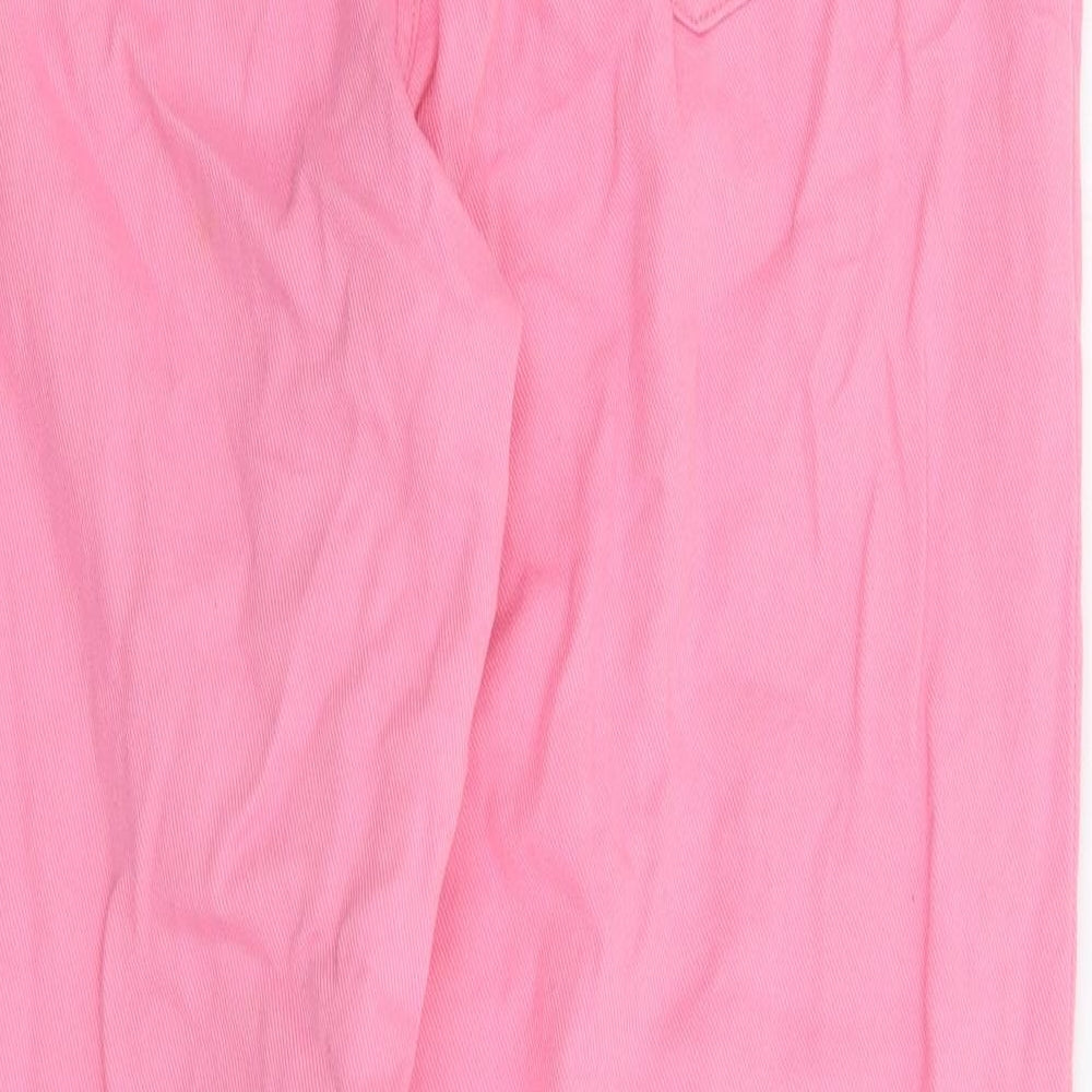 F&F Womens Pink Cotton Straight Jeans Size 8 L28 in Regular Zip
