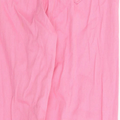 F&F Womens Pink Cotton Straight Jeans Size 8 L28 in Regular Zip