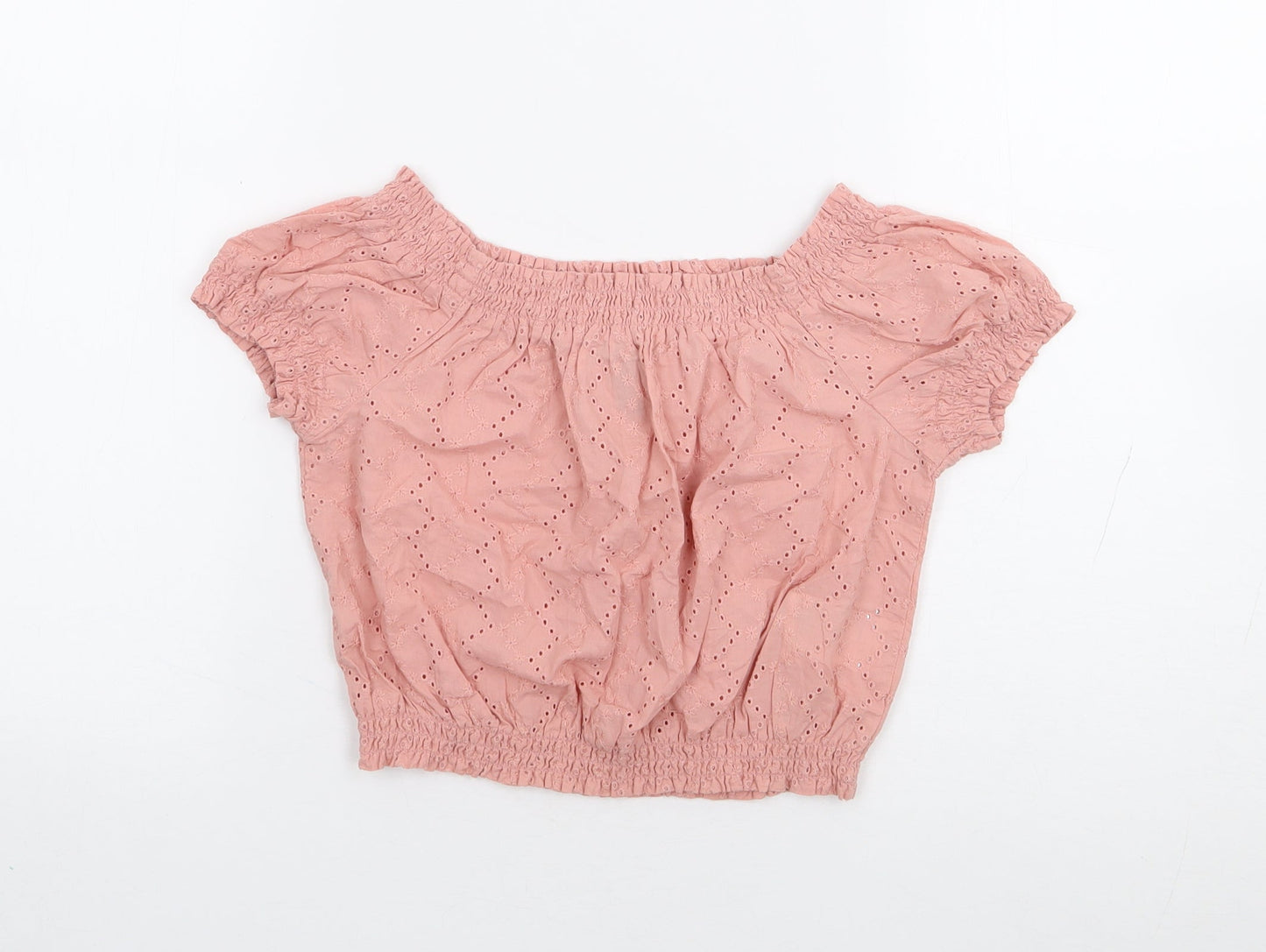 Womens UK Size 6 H&M Pink Cropped T-Shirt