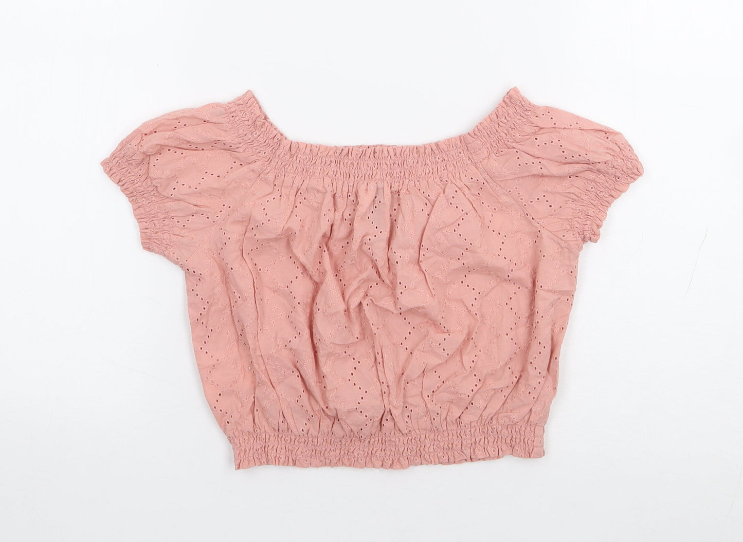 Womens UK Size 6 H&M Pink Cropped T-Shirt