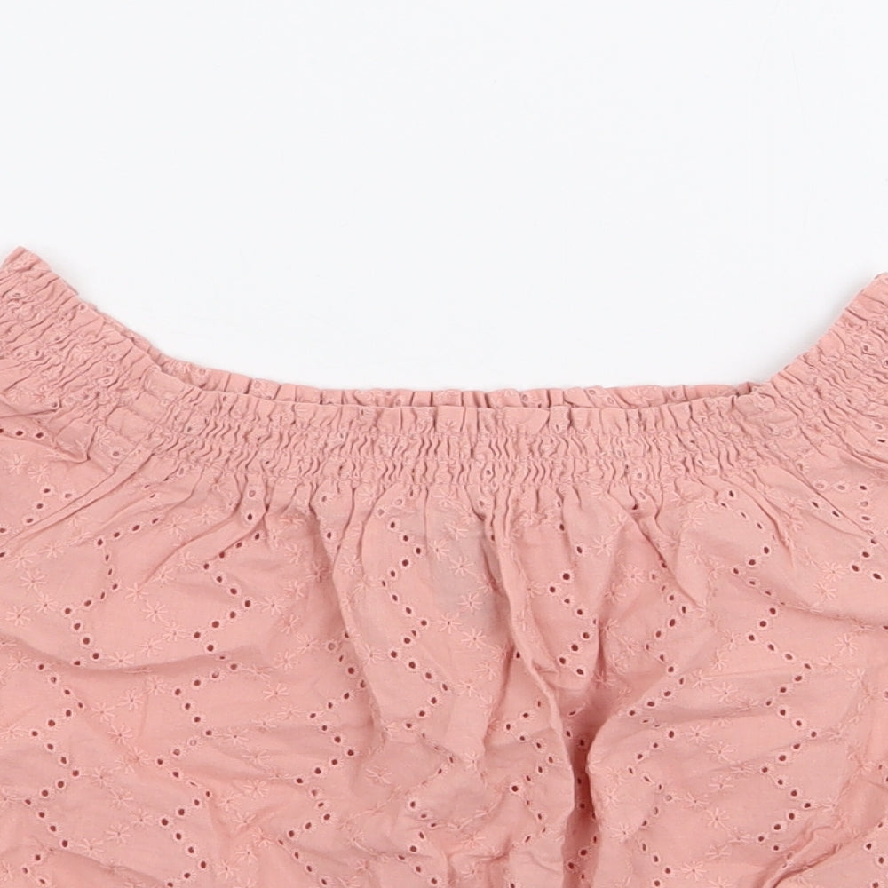 Womens UK Size 6 H&M Pink Cropped T-Shirt