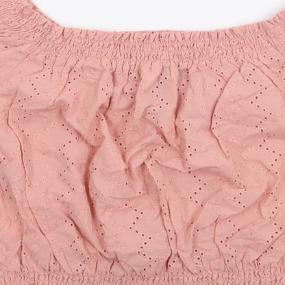 Womens UK Size 6 H&M Pink Cropped T-Shirt