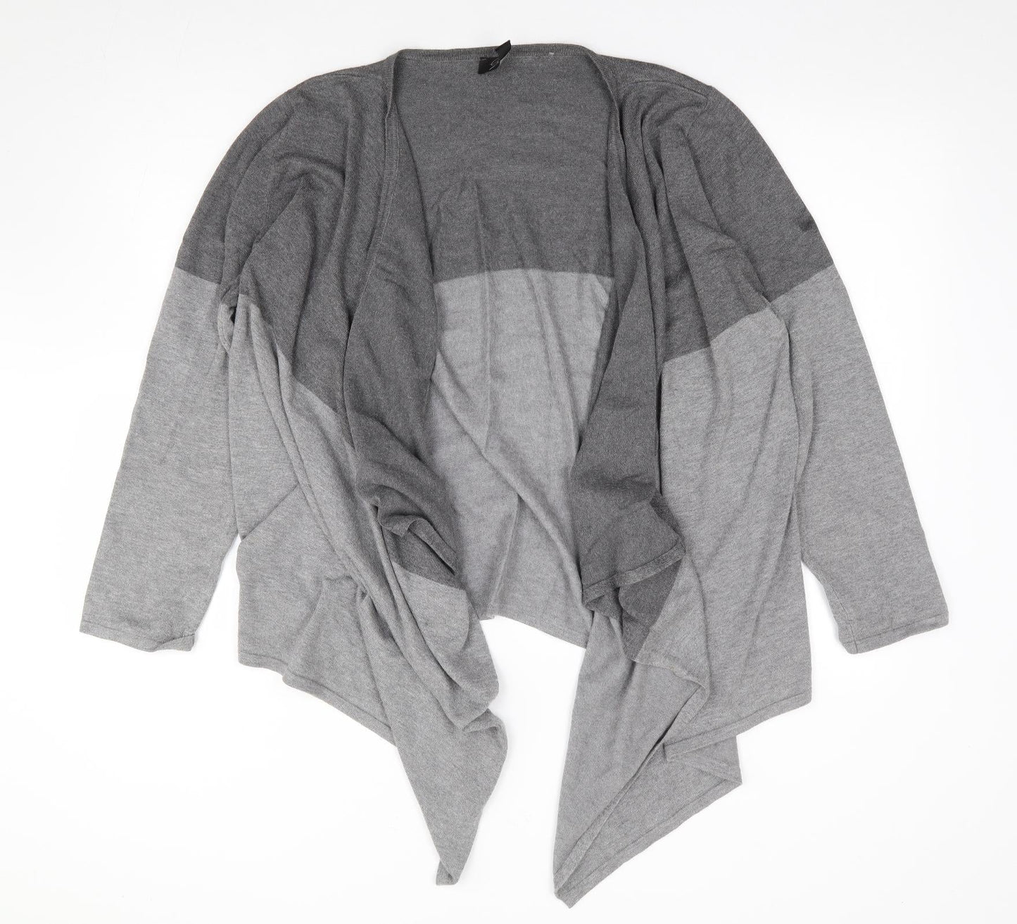 G Womens Grey V-Neck Rayon Cardigan Jumper Size L