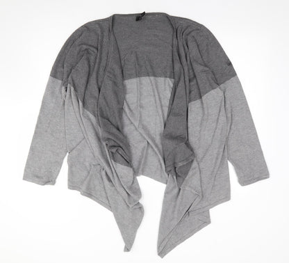 G Womens Grey V-Neck Rayon Cardigan Jumper Size L