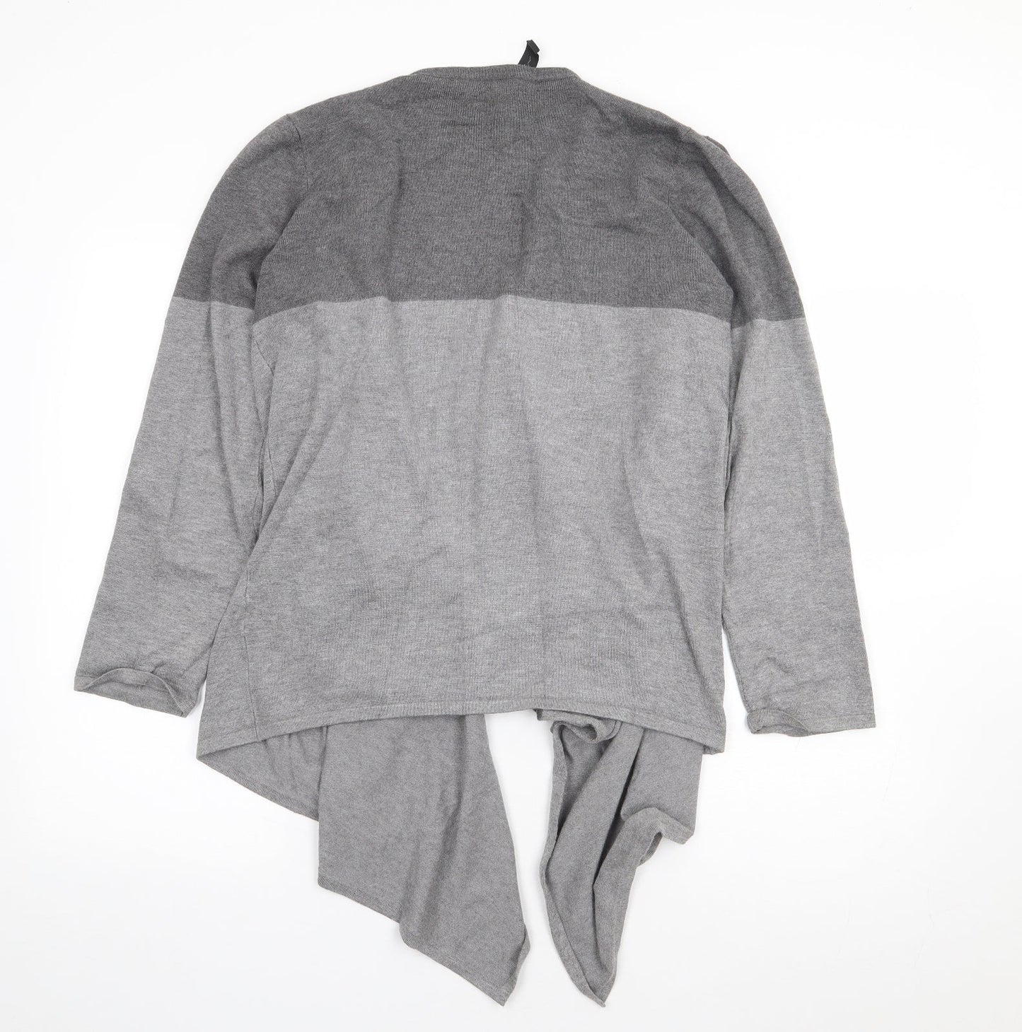 G Womens Grey V-Neck Rayon Cardigan Jumper Size L