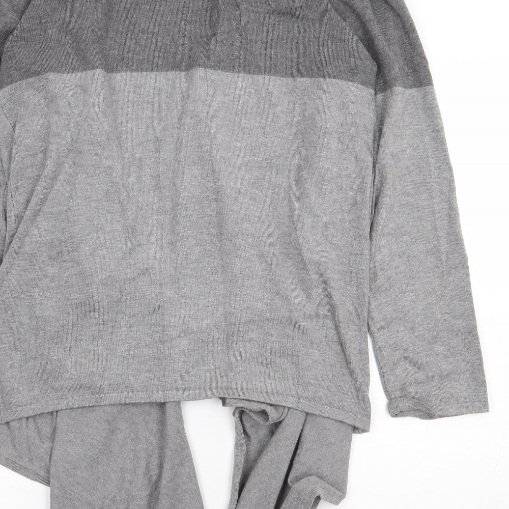 G Womens Grey V-Neck Rayon Cardigan Jumper Size L