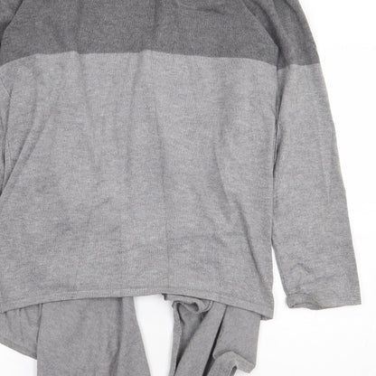 G Womens Grey V-Neck Rayon Cardigan Jumper Size L
