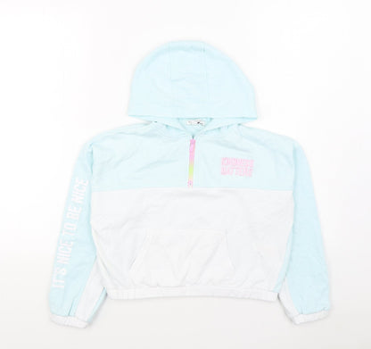 Primark Girls Blue Cotton Pullover Hoodie Size 10-11 Years Zip