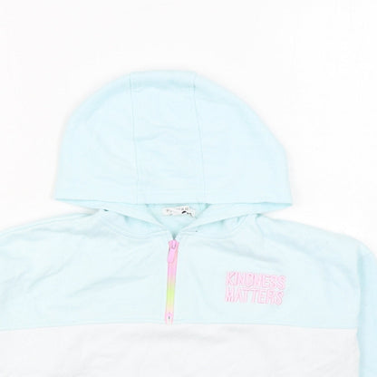 Primark Girls Blue Cotton Pullover Hoodie Size 10-11 Years Zip
