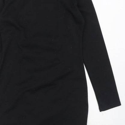 Preworn Womens Black Polyester Bodycon Size M Boat Neck Pullover