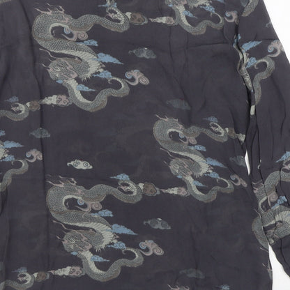 Womens UK Size 8 YAYA Grey Basic Blouse