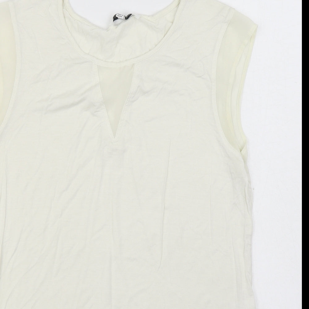 Womens UK Size M Rose & Olive White Basic Blouse