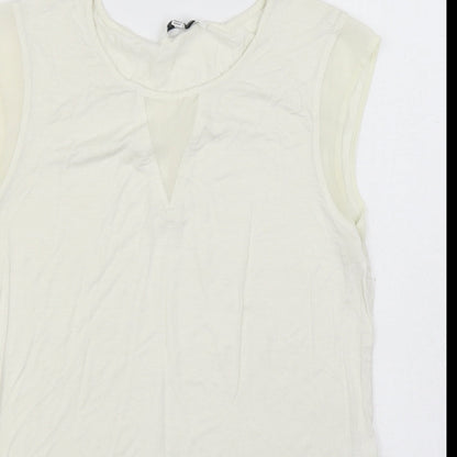 Womens UK Size M Rose & Olive White Basic Blouse