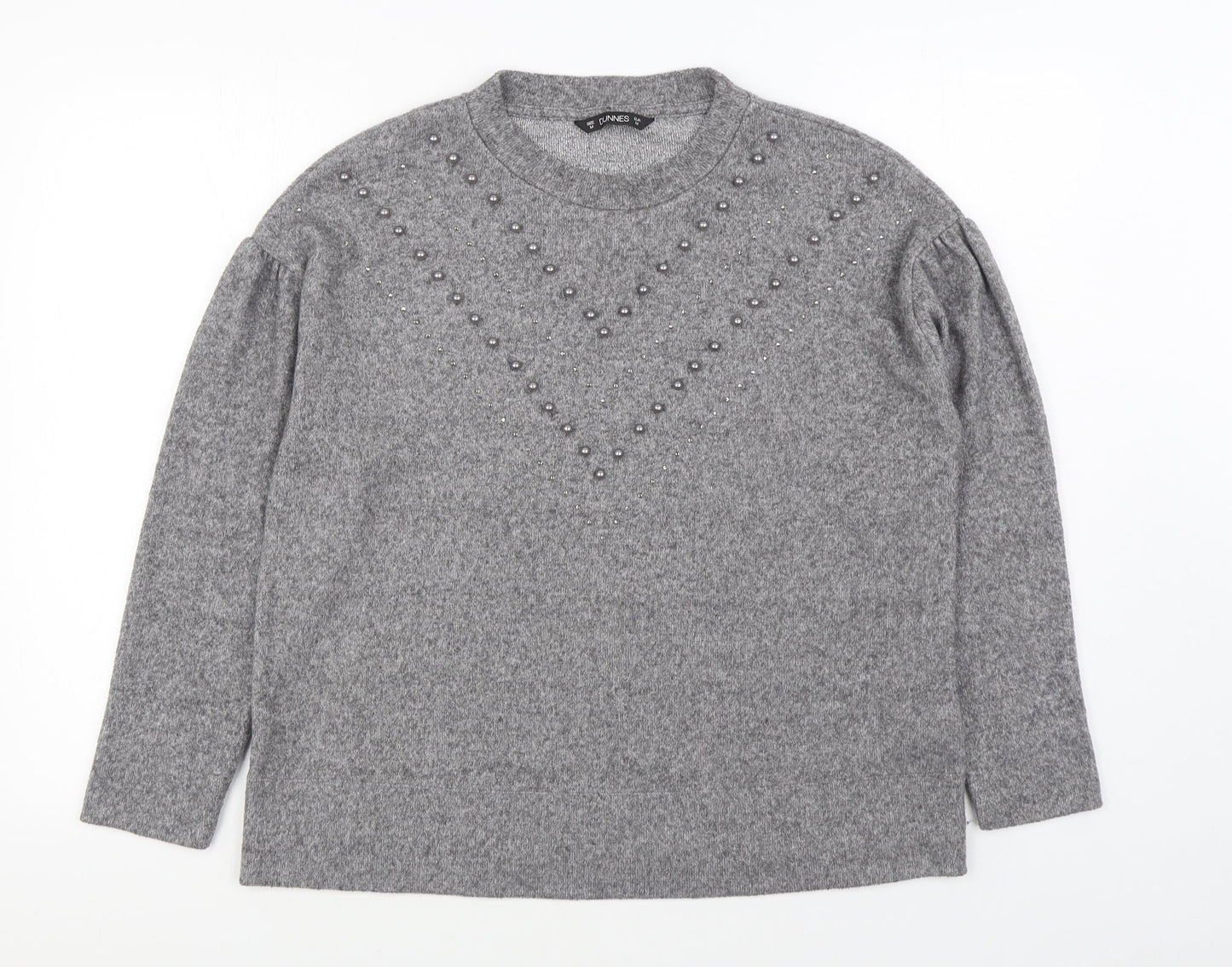 Womens UK Size M Dunnes Stores Grey Pullover Jumper