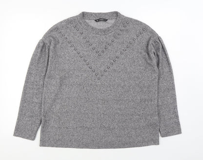 Womens UK Size M Dunnes Stores Grey Pullover Jumper
