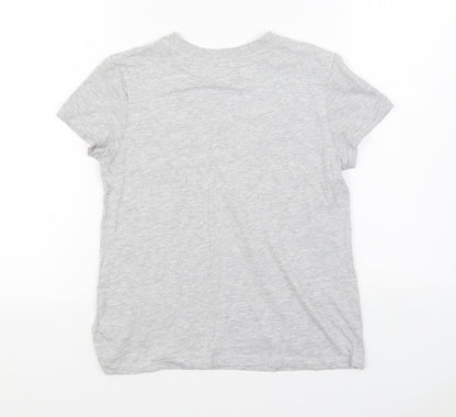 Primark Womens Grey Cotton Basic T-Shirt Size 2XS Round Neck