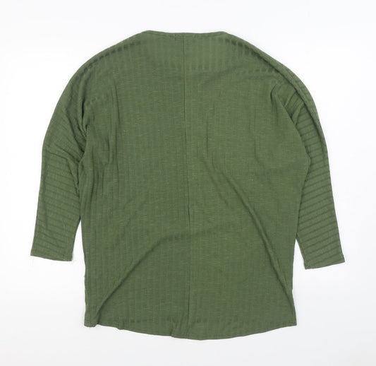 New Look Womens Green Round Neck Polyester Pullover Jumper Size S