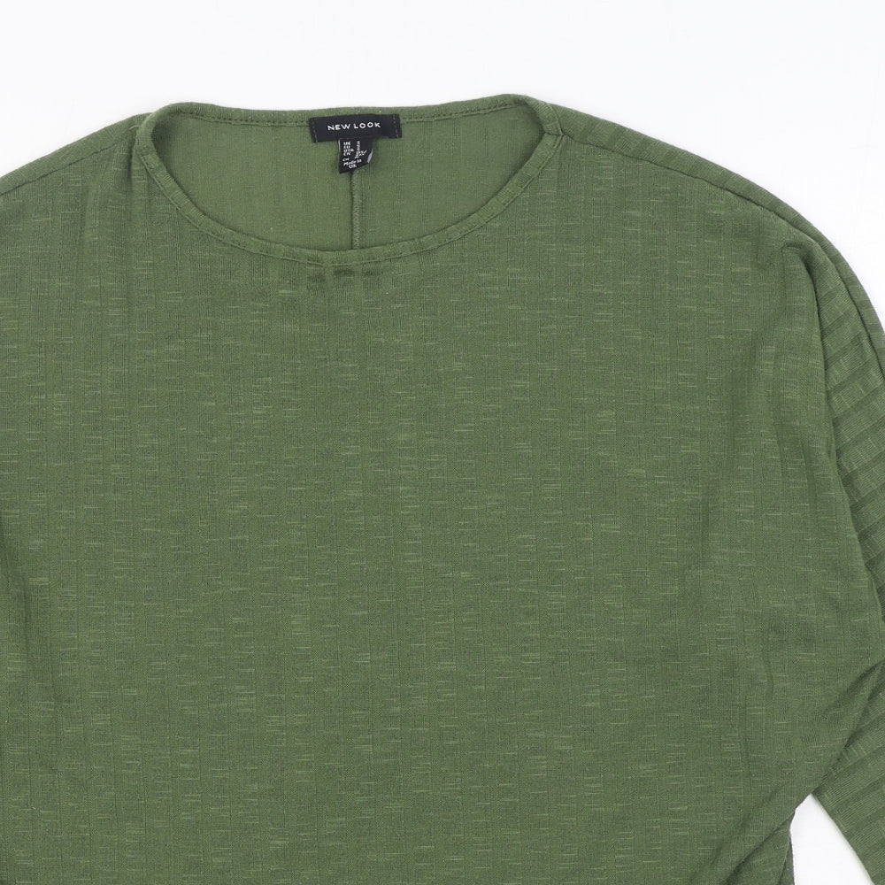 New Look Womens Green Round Neck Polyester Pullover Jumper Size S