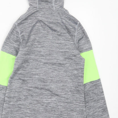 H&M Girls Grey Polyester Full Zip Hoodie Size 10-11 Years Zip