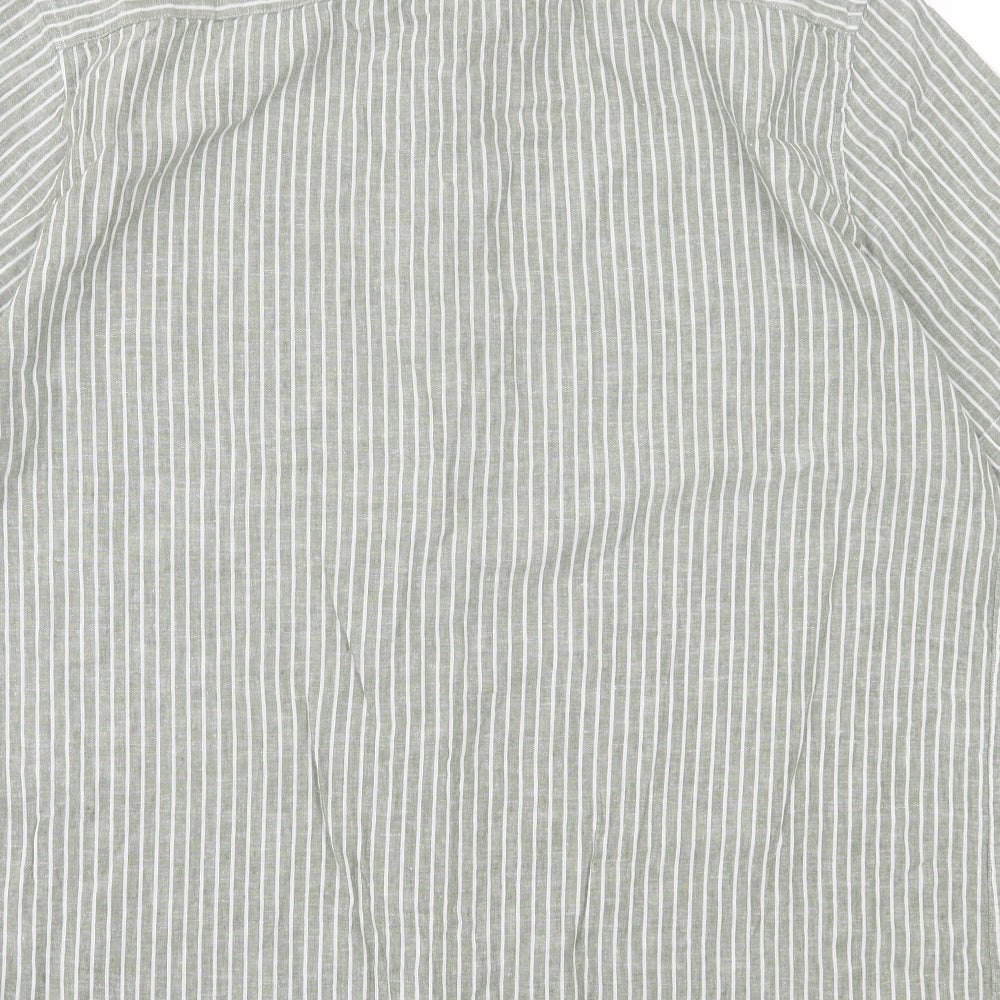 Mens UK Size 2XL Dunnes Stores Green  Button-Up Short Sleeve Casual Shirt